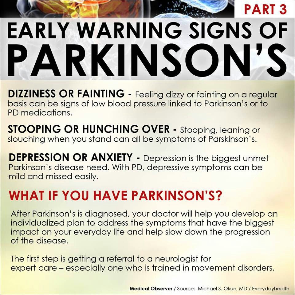 Early warning signs of parkinsons disease