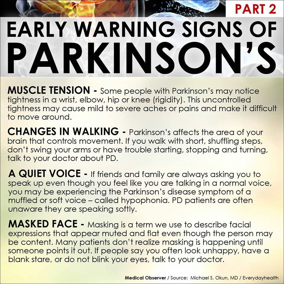 Early warning signs of parkinsons. Part 2