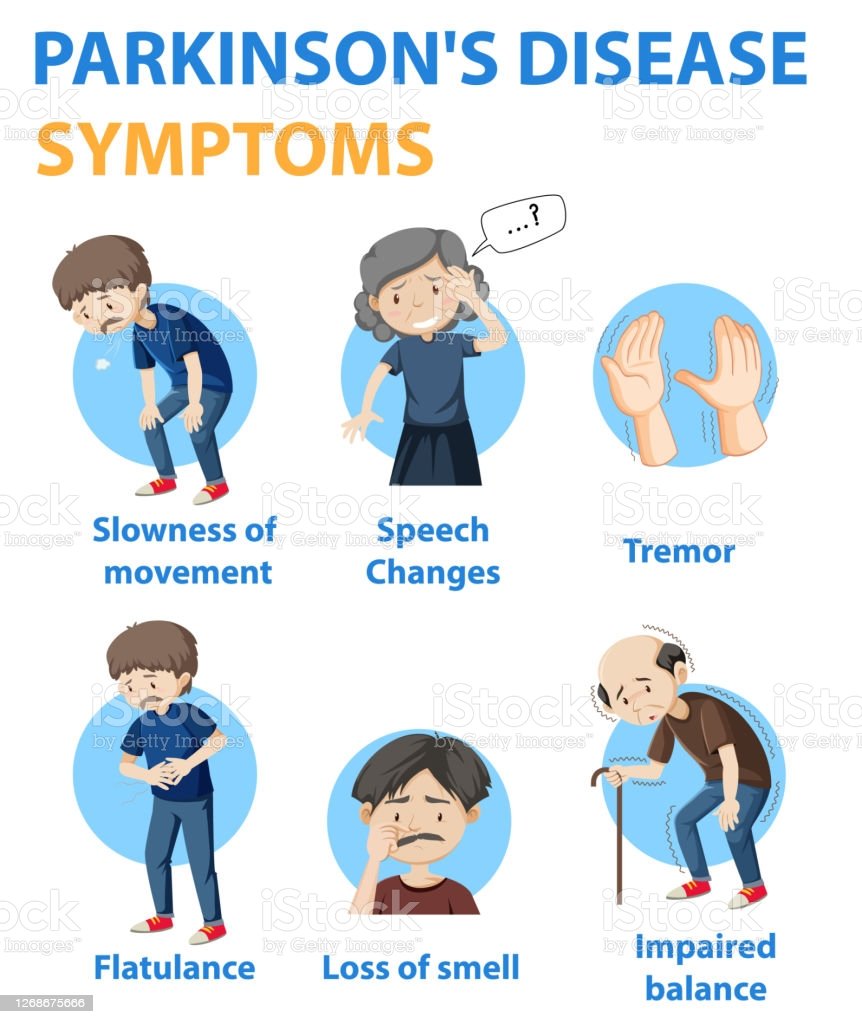 Parkinson Disease Symptoms Infographic Stock Illustration ...