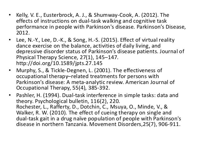 Parkinsons dual task training ppt