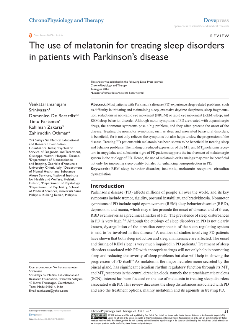 (PDF) The use of melatonin for treating sleep disorders in ...