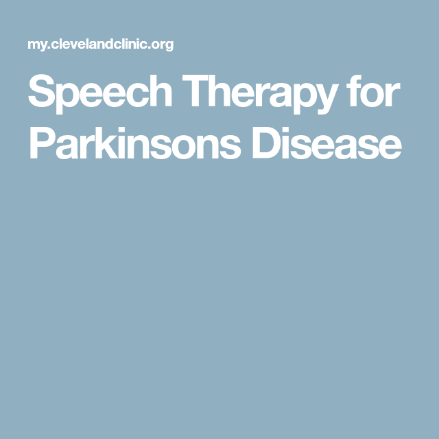 Speech Therapy for Parkinsons Disease